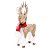 Rena de Natal Crespinha com Cachecol Bege e Branco e Vermelho 50cm - Imagem 1
