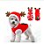 Natal Pet - Roupa Pet com Touca Rena Vermelho e Branco e Marrom - Imagem 3