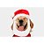 Touca com Barba Noel Cachorro Branco e Vermelho G - Imagem 1