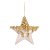 Estrela Veludo com Glitter Rosa Claro e Ouro 20cm - 3 Un - Imagem 1