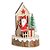 Casinha em Madeira com Noel e Pinheiro Cru e Vermelho e Branco - Imagem 2