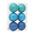 Bola de Natal Glitter Sortido Azul Caribe / Azul Clássico / Azul Médio 8cm - 6 Un - Imagem 1
