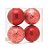Bola de Natal Perolada e Craquelada Vermelho 10cm - 4 Un - Imagem 1