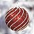Bola de Natal Listras Vermelho e Branco 10cm - 4 Un - Imagem 4