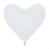 Balão Latex Coração Fashion Sólido Branco 12" / 30cm - 50 Un - Imagem 1