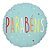 Balão Metalizado Redondo Parabéns Turquesa 18'' / 45cm - Imagem 2