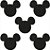 Aplique Glitter para Decoração Mickey Orelhas - 5 Un - Imagem 1