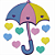 Painel Relevo Decoração Festa Chuva De Amor Guarda-Chuva - Imagem 4