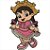 Painel Relevo para Decoração Junino Menina Caipira Morena - 1 Un - Imagem 1