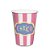 Copo Papel Circo Rosa 240Ml - 8 Un - Imagem 1
