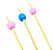 Palito em Bambu Para Petiscos 12cm Bolinha Azul e Rosa - 20 Un - Imagem 2