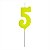 Vela Pick Amarelo Número 5 - Imagem 1