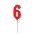 Vela Pick Vermelho Número 6 - Imagem 1