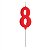 Vela Pick Vermelho Número 8 - Imagem 1