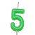 Vela Verde Neon Número 5 - Imagem 1