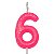Vela Rosa Neon Número 6 - Imagem 1