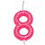 Vela Rosa Neon Número 8 - Imagem 1