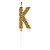 Vela Letra Glitter Dourada K - Imagem 1