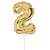 Mini Balão Auto Inflável com Vareta Número 2 Ouro - Imagem 1