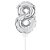 Mini Balão Auto Inflável com Vareta Número 8 Prata - Imagem 1