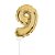 Mini Balão Auto Inflável com Vareta Número 9 Ouro - Imagem 1