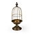 Gaiola Redonda com Base Metal Gold 16,5x16,5x41 - Imagem 1