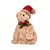 Urso com Gorro e Laço No Pescoço Marrom e Vermelho - Imagem 1