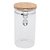 Vasilha Vidro com Tampa Bambu Incolor Marrom 19,5cm - Imagem 1