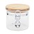 Vasilha Vidro com Tampa Bambu Incolor Marrom 9,5cm - Imagem 1