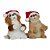 Cachorro Dececorativo Porta Celular Bege e Vermelho 22cm - Imagem 1