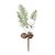 Pick Folhas/Frutas e Pinhas Branco Marrom - Imagem 1