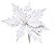 Poinsetia com Glitter Branco Cabo Curto - Imagem 1