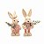 Casal de Coelhos Decorativo Branco e Rosa P 30x20x14 - 2 Un - Imagem 1