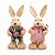 Casal de Coelhos Decorativo Branco e Verde e Rosa G 40x17x16 - 2 Un - Imagem 1