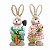 Casal de Coelhos Decorativo Cinza e Rosa e Verde 65x28x23 - 2 Un - Imagem 1