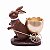 Coelho Decorativo Resina Puxando Carrinho 15x15x8cm - 1 Un - Imagem 1
