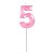 Vela Design Rosa Perolizada Número 5 - VAR05 - Imagem 1