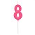 Vela Pick Rosa Número 8 - VCR08 - Imagem 1