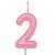 Vela Candy Color Rosa Número 2 - VEX02 - Imagem 1
