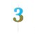 Vela Azul Candy com Dourado Número 3 - VMA03 - Imagem 1