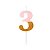 Vela Rosa Candy com Dourado Número 3 - VMR03 - Imagem 1