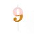 Vela Rosa Candy com Dourado Número 9 - VMR09 - Imagem 1