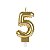 Vela Balão Dourada Número 5 - VOD05 - Imagem 1