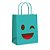 Sacola Papel Emoticons Azul P 21,5x15x8cm - 1 Un - Imagem 1