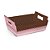 Cesta de Cartão Rendado Marrom/Rosa Mini 10X7X4 - 10 Un - Imagem 1
