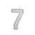 Vela Prateada Glitter 7 - 1 Un - Imagem 1