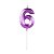 Vela Design Roxa Perolizada Número 6 - Silver Plastic - 1Un - Imagem 1