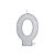 Vela Prateada Glitter 0 - Silver Plastic - 1 Un - Imagem 1