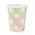 Copo de Papel 270ml Xadrez Colorido Candy - 10 Un - Imagem 1