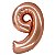 Balão Rose Gold Número 9 - Silver Plastic - 1 Un - Imagem 1